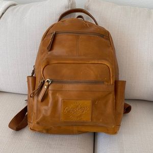 Rawlings Genuine Leather Medium Brown Backpack